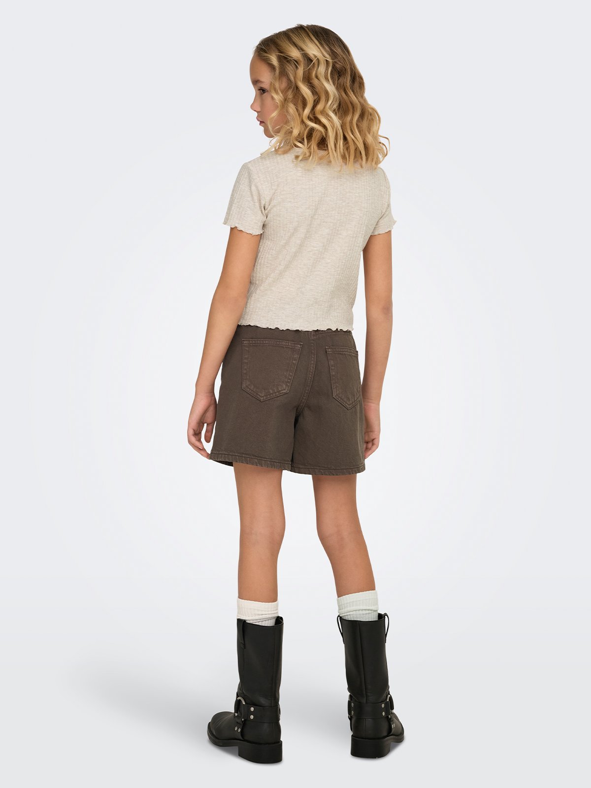 Kids Only Nella Short Sleeve O-Neck Top Juniors Pumice Stone