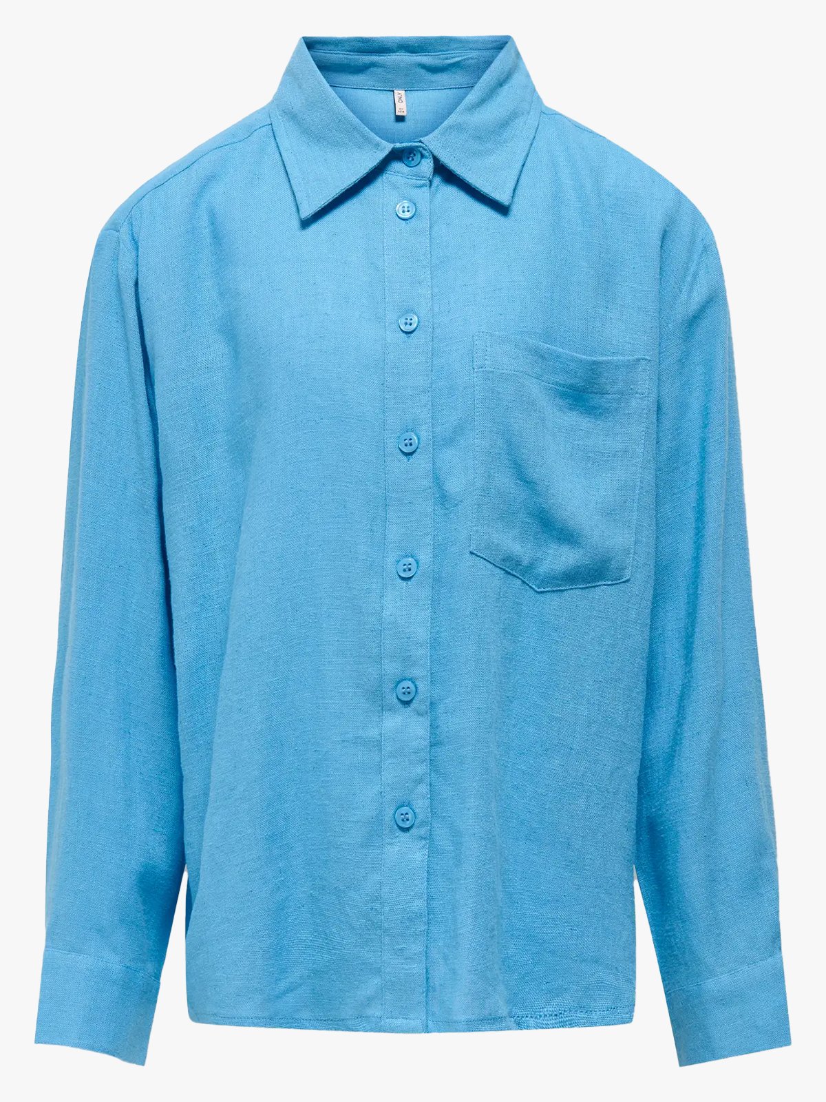 Kids Only Tokyo Long Sleeve Linen Blend Shirt Azure Blue