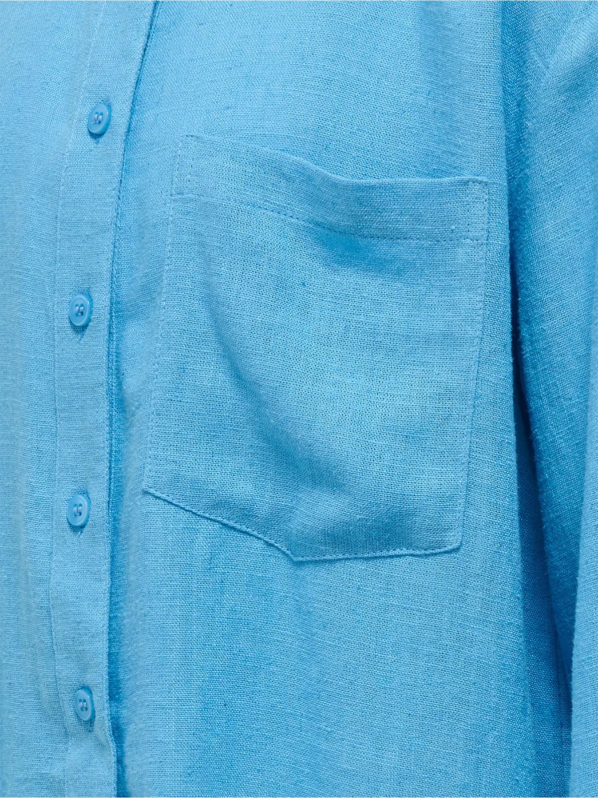 Kids Only Tokyo Long Sleeve Linen Blend Shirt Azure Blue