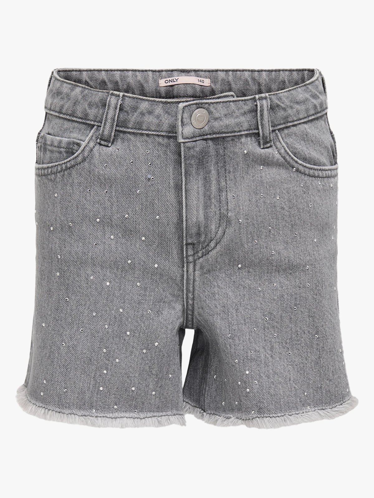 Kids Only Pacy Rhinestone Denim Shorts Medium Grey Denim