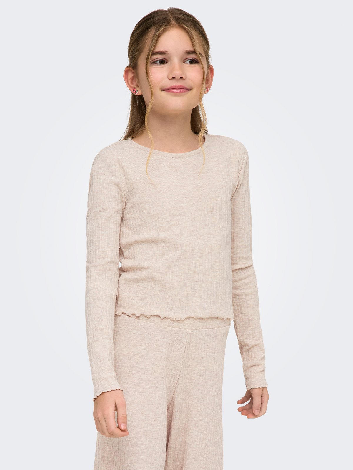 Kids Only Nella Long Sleeve O-Neck Top Pumice Stone