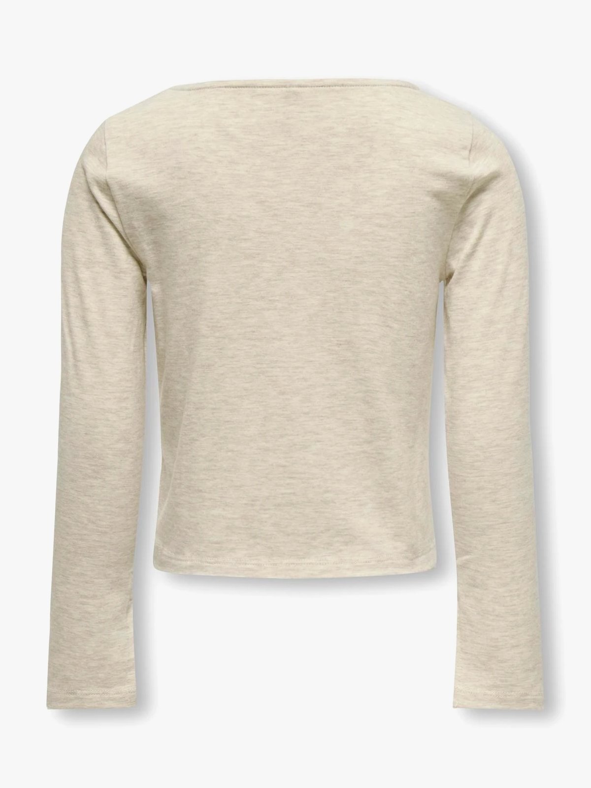 Kids Only Felina Long Sleeve Boatneck Slit Top Pumice Stone Melange