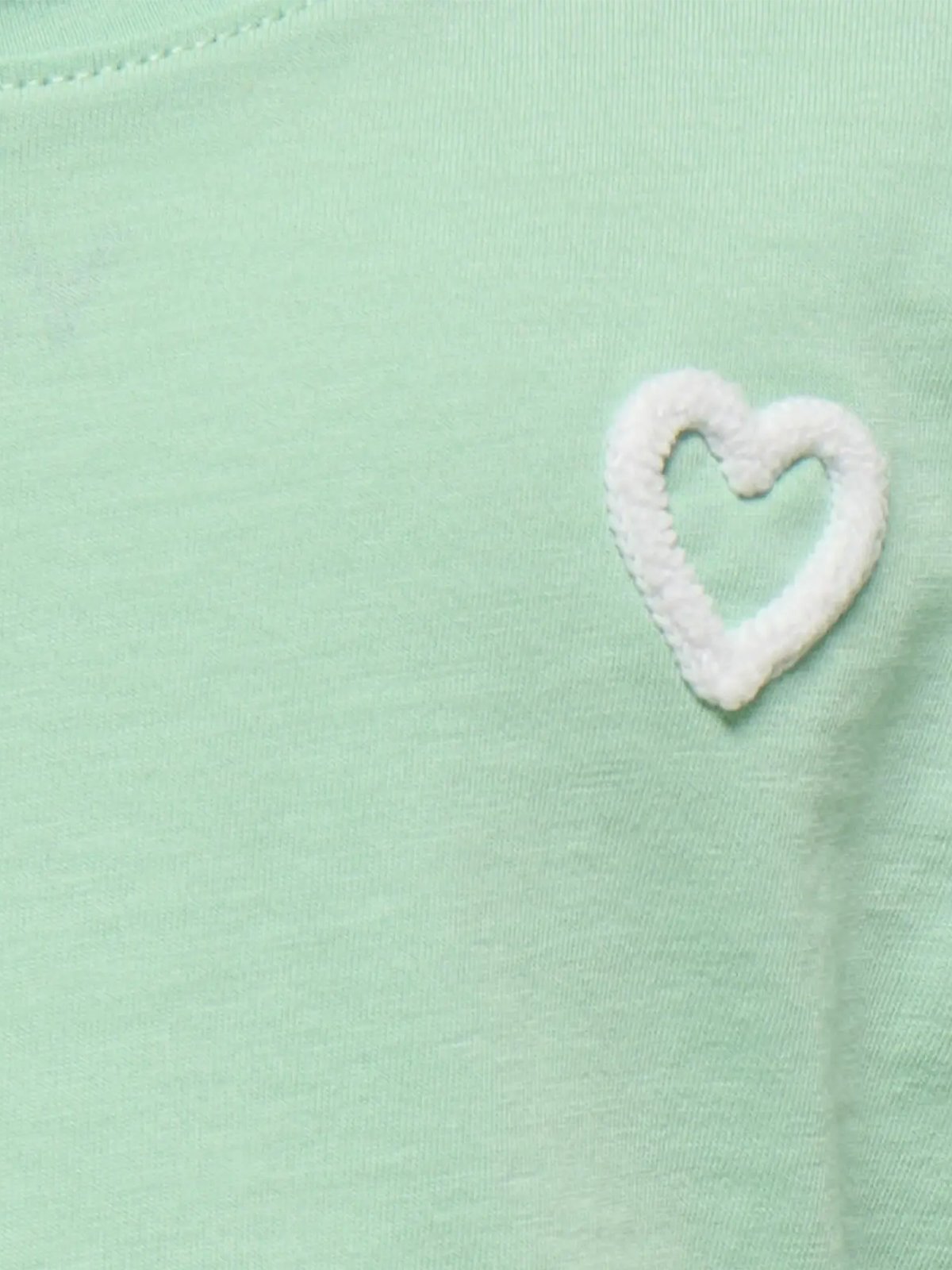 Kids Only Anna Short Sleeve Heart Tee Juniors Birds Egg Green Heart/Cloud Dancer