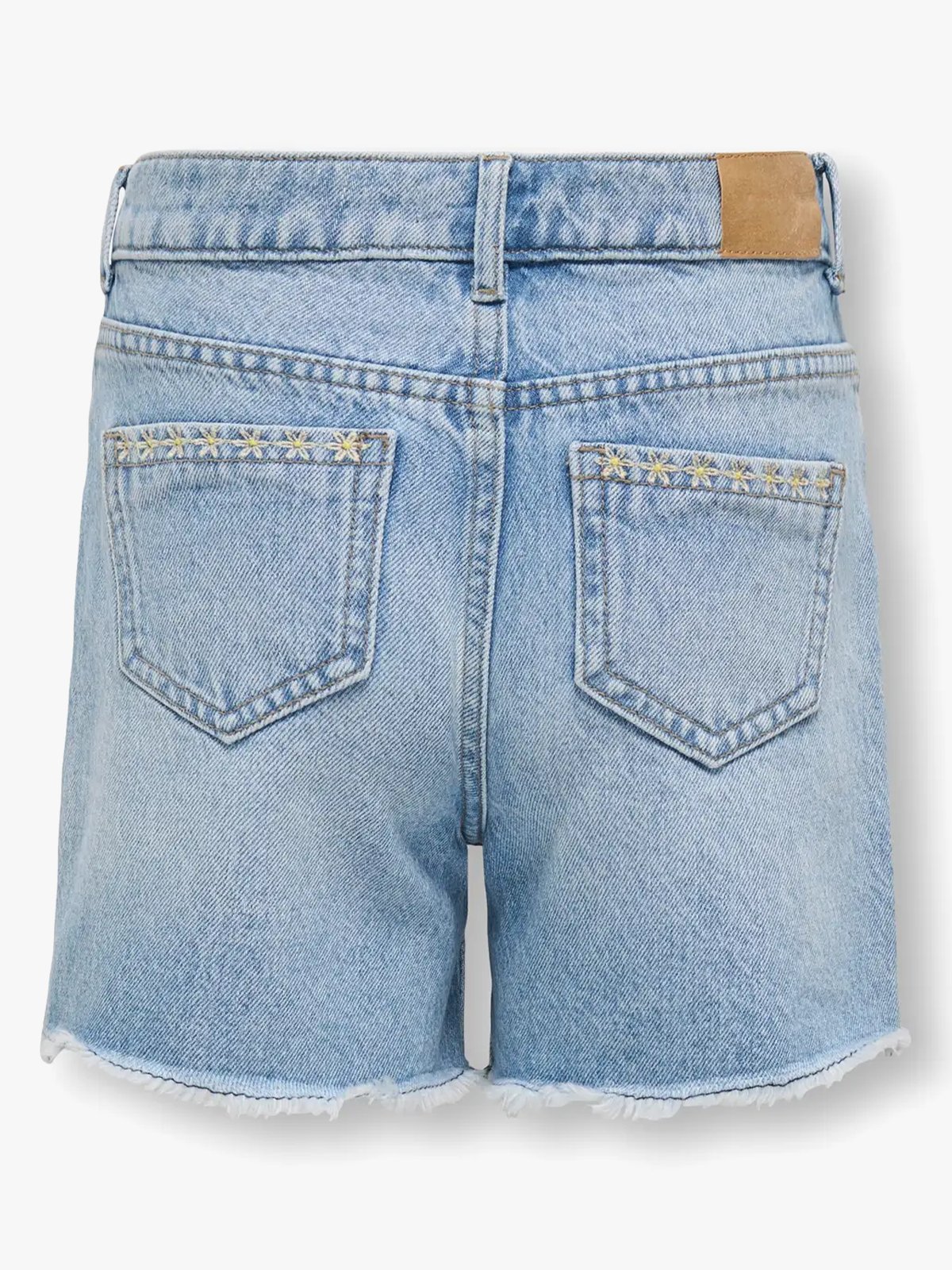 Kids Only Pacy Daisy Embroidery Denim Shorts Light Blue Denim