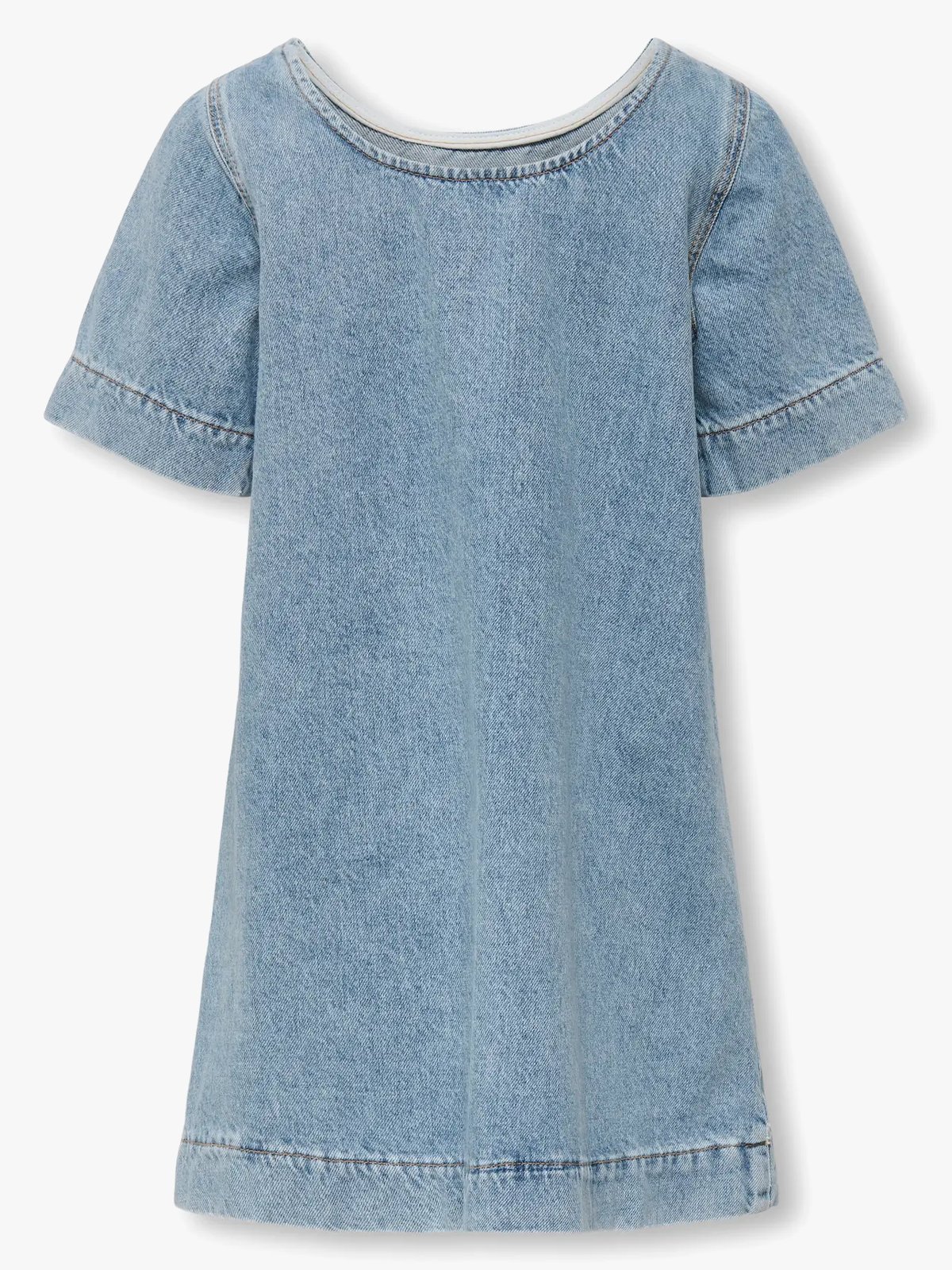 Kids Only Gigi Bow Short Sleeve A-Shape Dress Denim Light Blue Denim