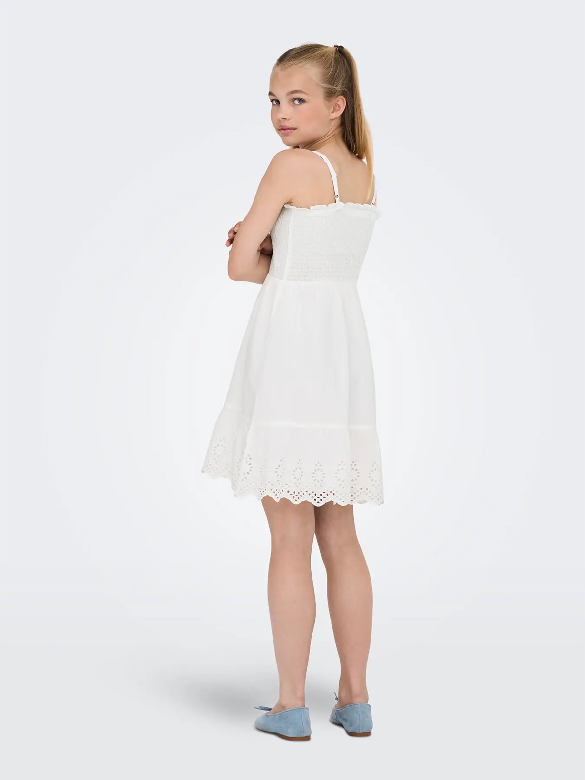 Kids Only Lou Life Embroidery Smock Dress Woven Cloud Dancer