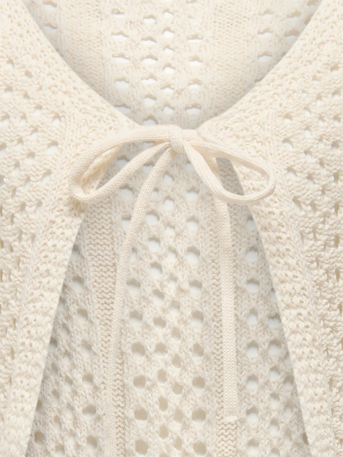 Kids Only Marina Life Long Sleve Crop V-Neck Tie Knit Birch