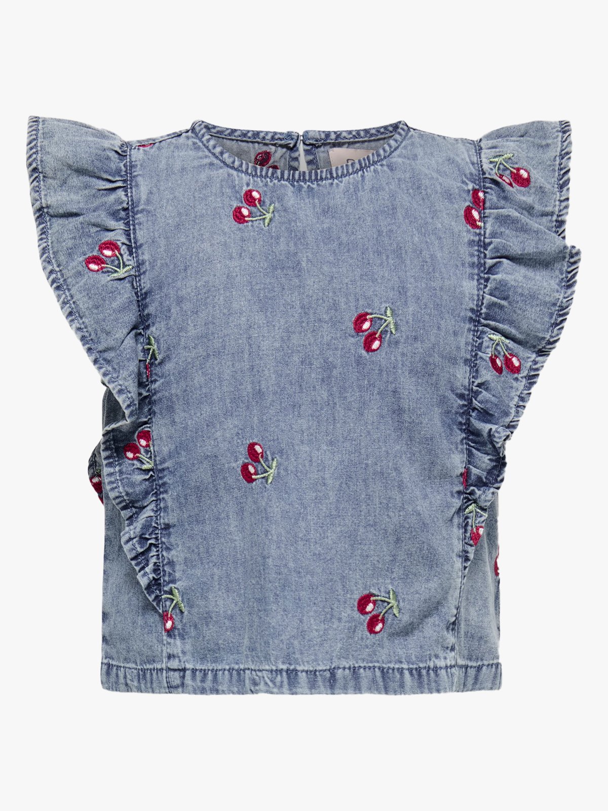 Kids Only Dandy Cherry Frill Denim Top Medium Blue