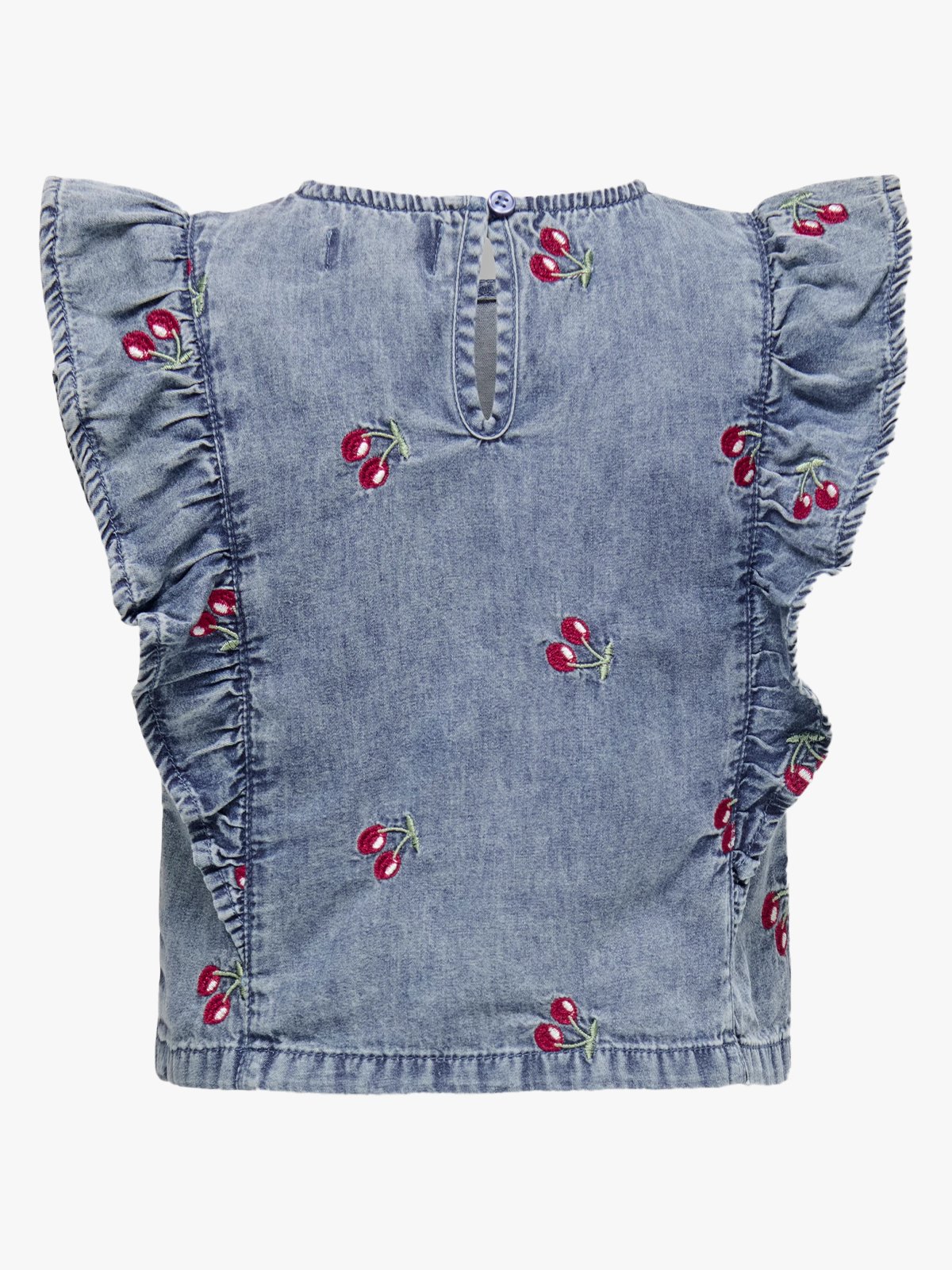 Kids Only Dandy Cherry Frill Denim Top Medium Blue