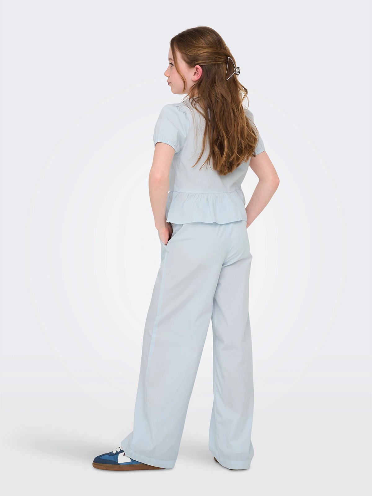 Kids Only Clara Life Short Sleeve Bow Shirt Junior Ballad Blue