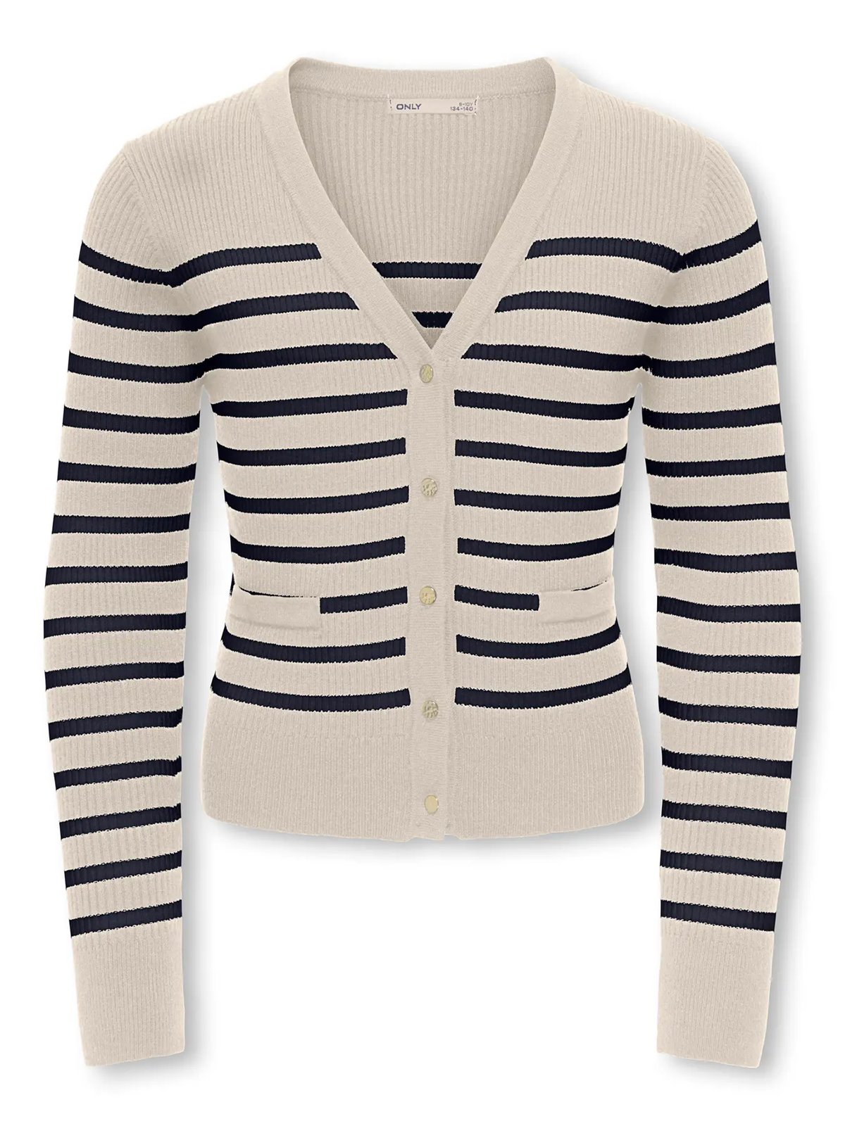 Kids Only Amy Life Long Sleeve Button Vneck Cardigan Knit Birch / Night Sky