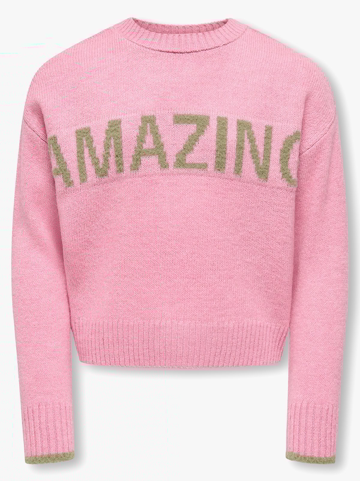 Kids Only Amour Long Sleeve Oneck Pullover Knit Sea Pink