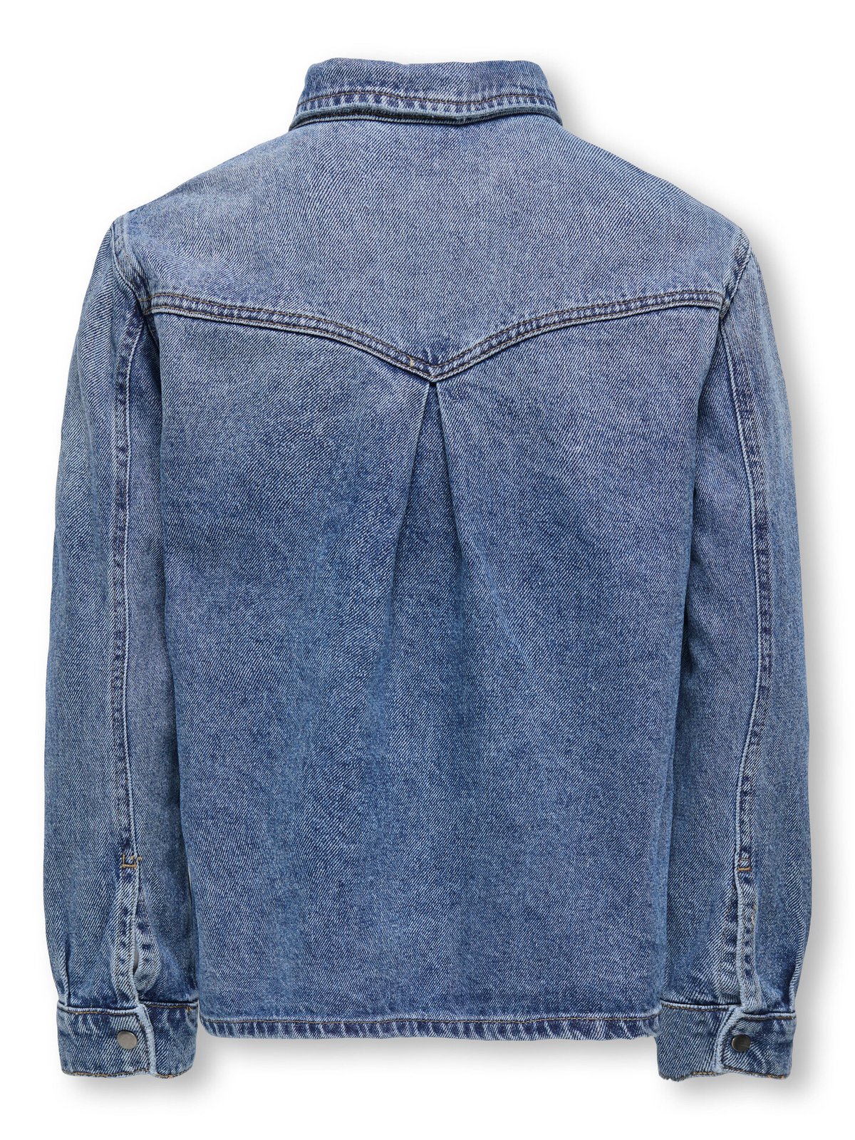 Kids Only Ella Long Sleeve Pocket Shirt Denim Medium Blue Denim