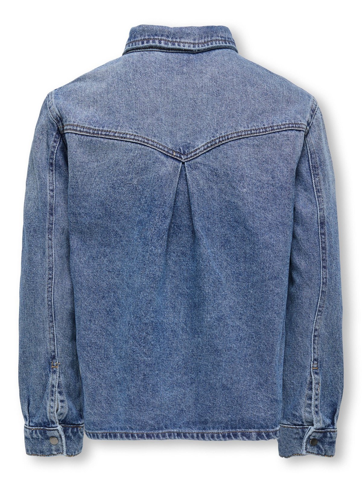 Kids Only Ella Long Sleeve Pocket Shirt Denim Medium Blue Denim