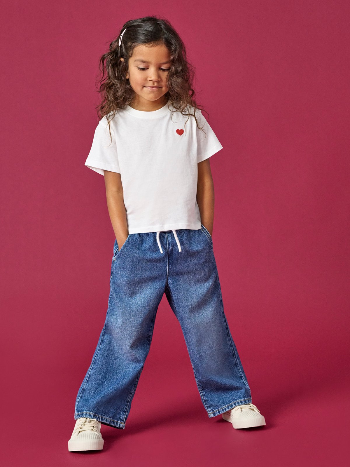 Kids Only Pierce Wide Jeans Denim Pim Medium Blue Denim