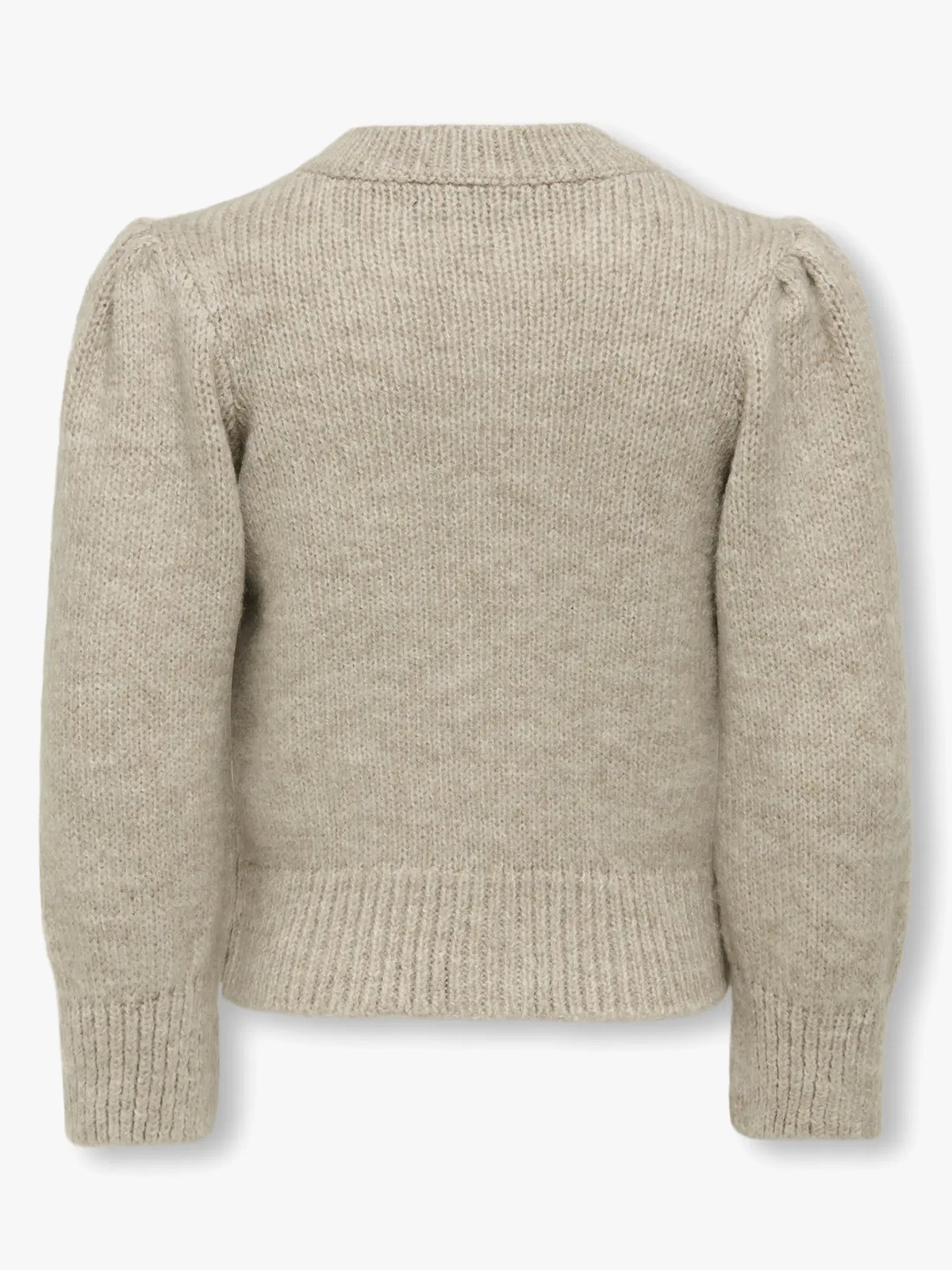 Kids Only Silla Long Sleeve O-Neck Cardigan Knit Pumice Stone Melange/EMB Hearts High Risk Red