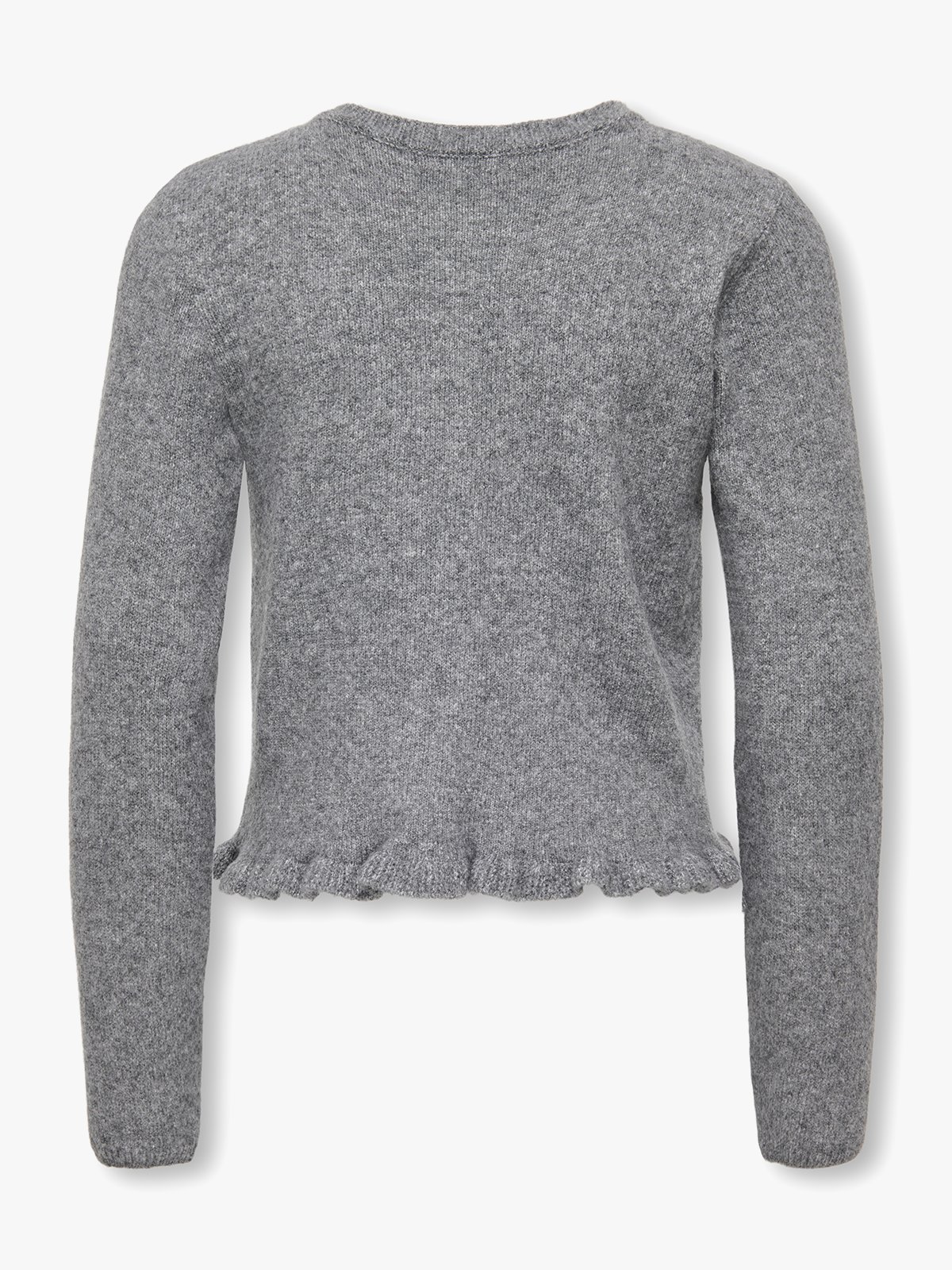 Kids Only Shelda Life Long Sleeve O-Neck Ruffle Card Knit Medium Grey Melange