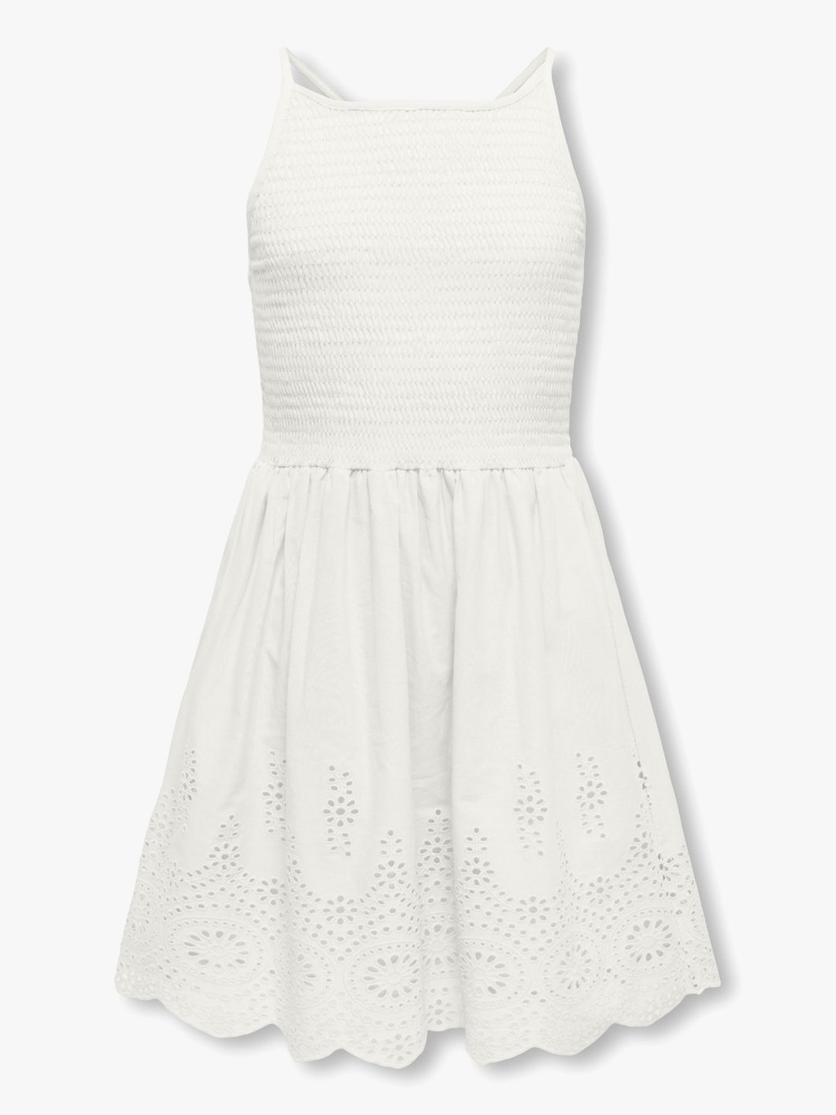 Kids Only Bondi Life Strap Embroidered Dress Woven Cloud Dancer