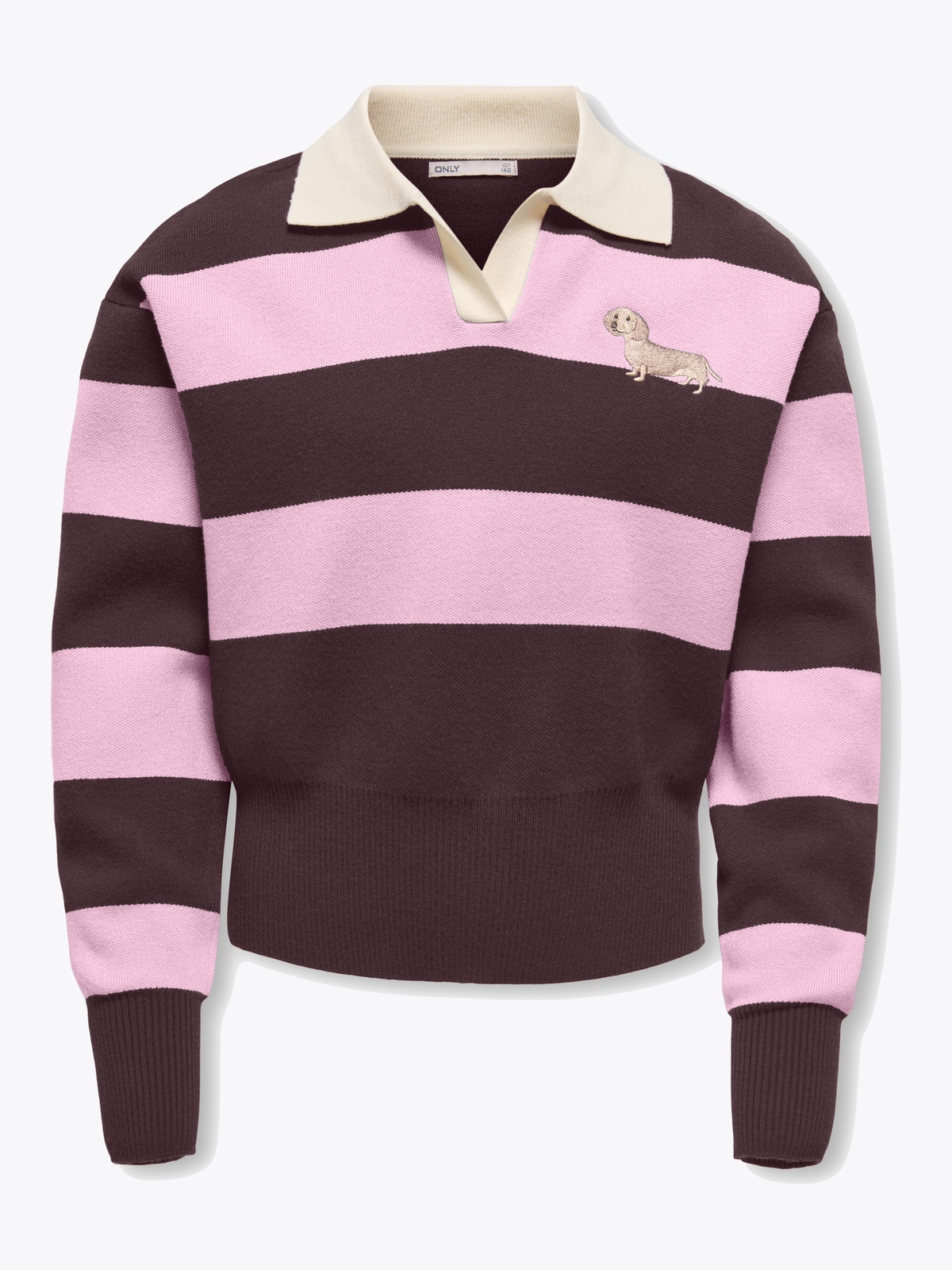 Kids Only Alvi Life Polo Long Sleeve O-Neck Knit Fudge Pink Lady
