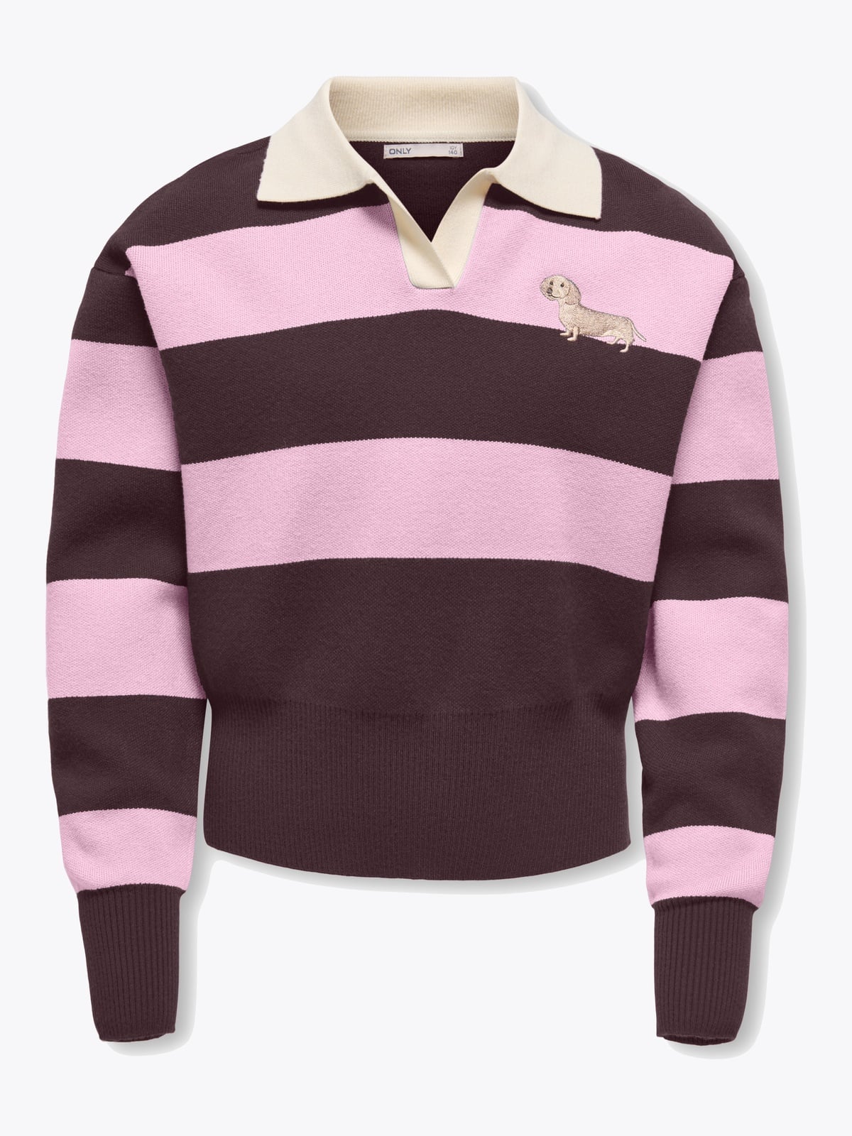 Kids Only Alvi Life Polo Long Sleeve O-Neck Knit Fudge Pink Lady