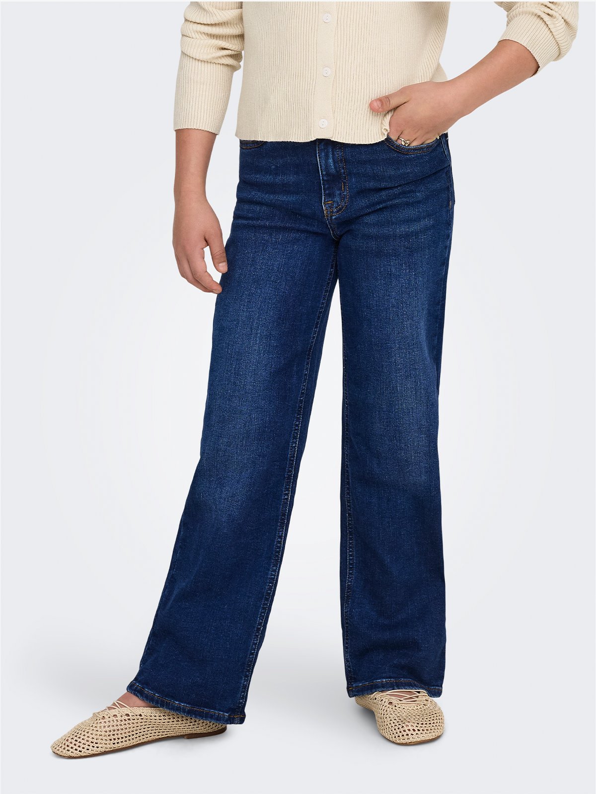 Kids Only Madison Blush Wide Denim Cro37 Dark Blue Denim