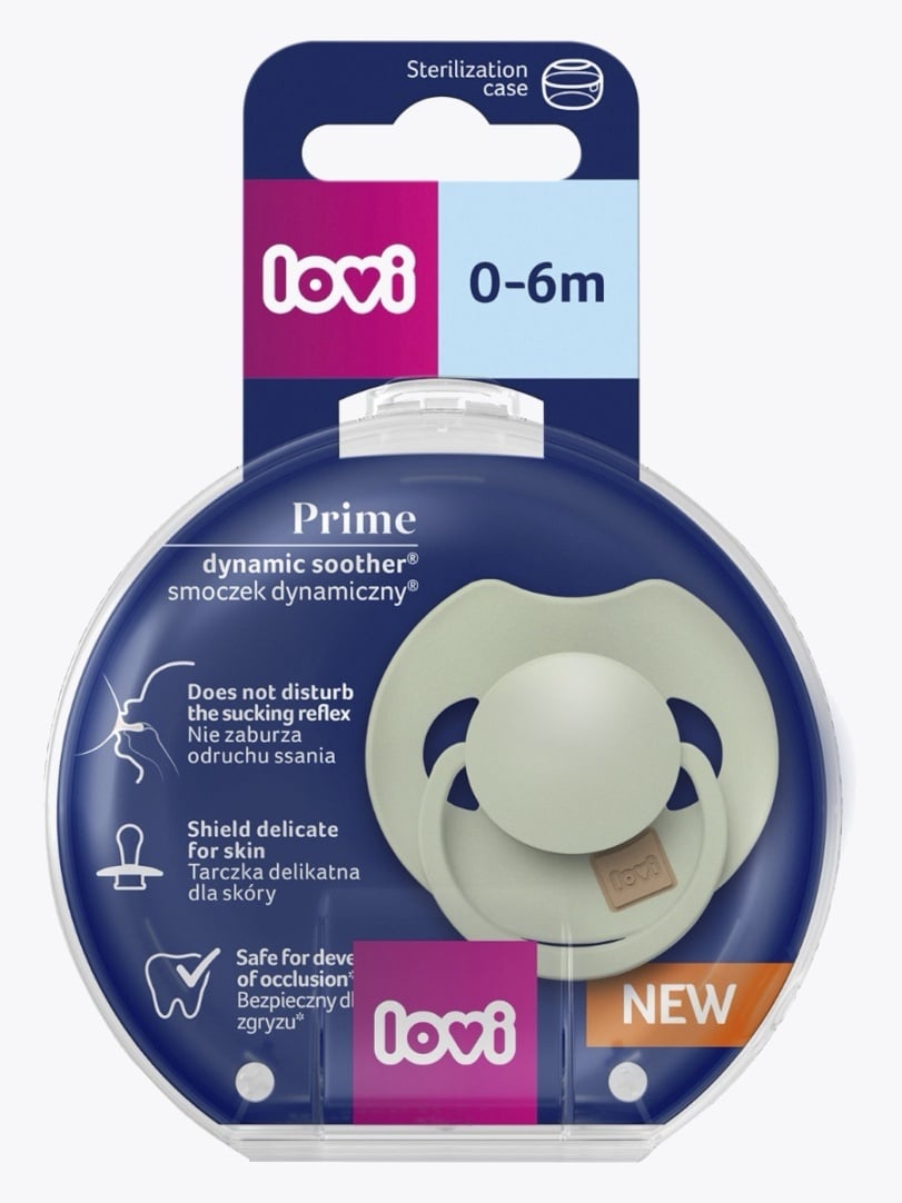 Lovi Prime Silicone Dynamic Soother 0-6m Pistachio Blå