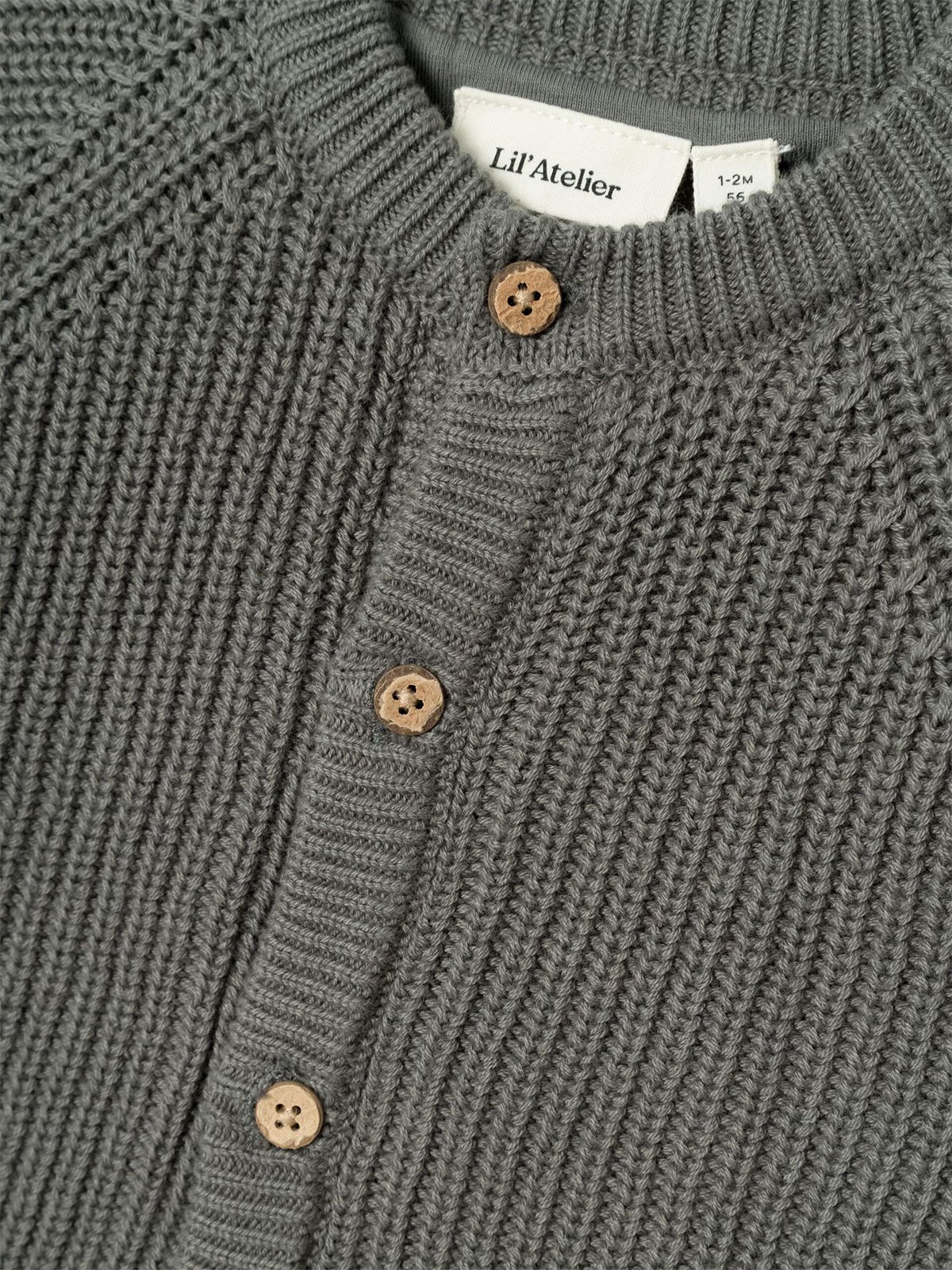 Lil' Atelier Nalo Loose Knit Suit Pad Pewter