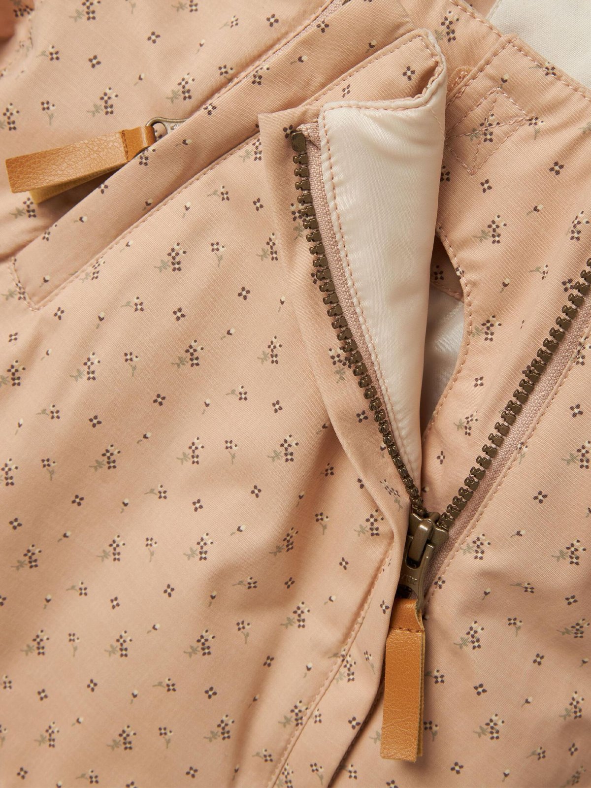 Lil- Atelier Gerda Padded Loose Jacket Aop Fo Rugby Tan