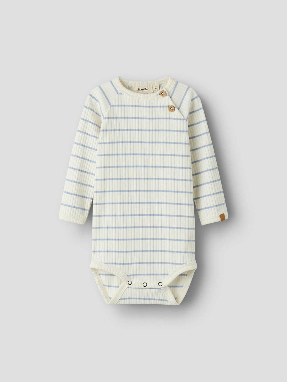 Lil- Atelier Kail Long Sleeve Slim Body Coconut Milk / Zen Blue