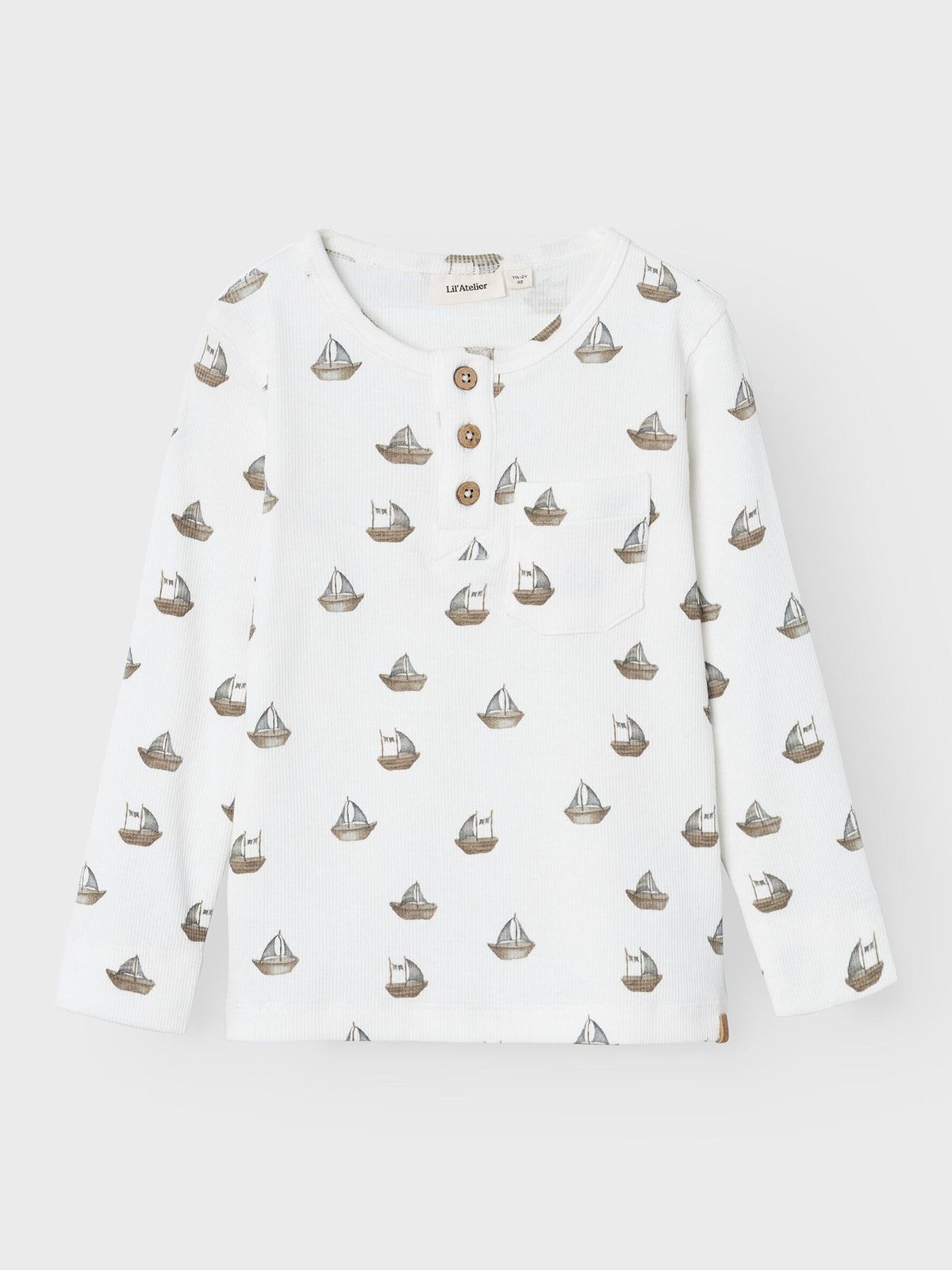 Lil' Atelier Gavo Long Sleeve Slim Top Coconut Milk