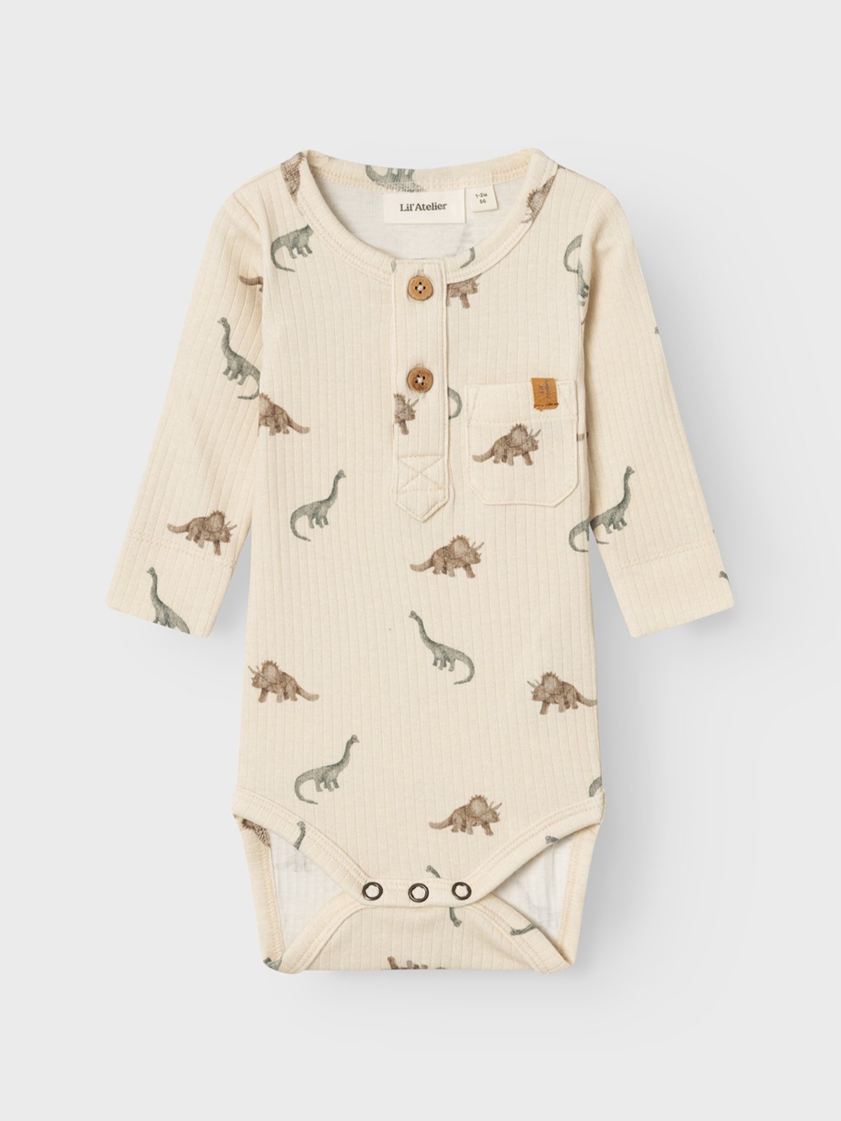 Lil' Atelier Gio Bon Long Sleeve Slim Body Birch All Over Print