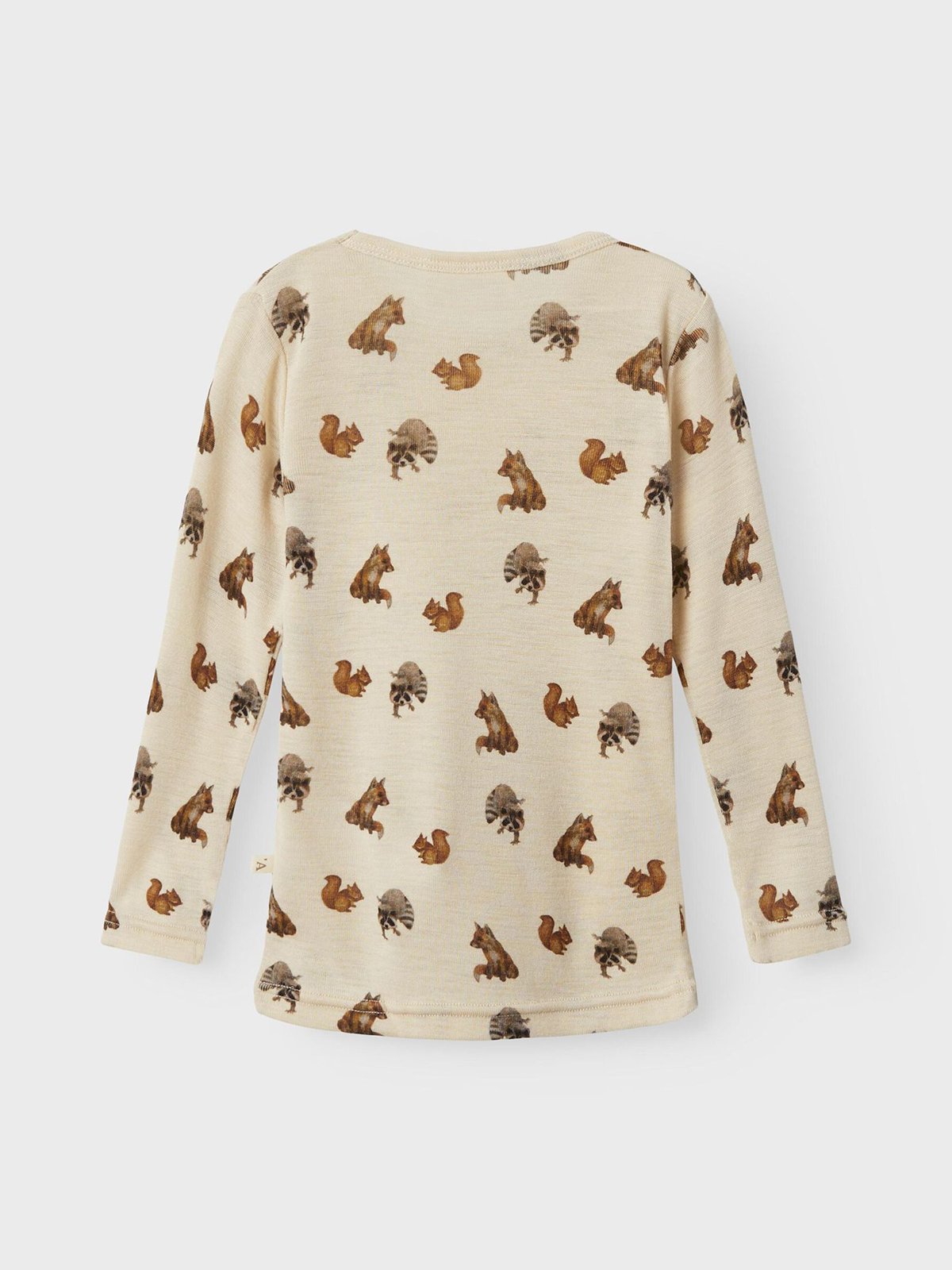 Lil- Atelier Nimo Long Sleeve Slim Wo/Mo Top Aop Sandshell