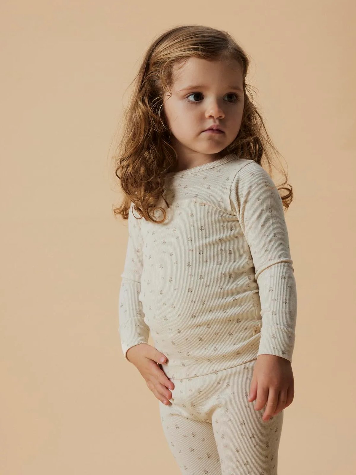 Lil- Atelier Gago Long Sleeve Slim Top Turtledove Flower