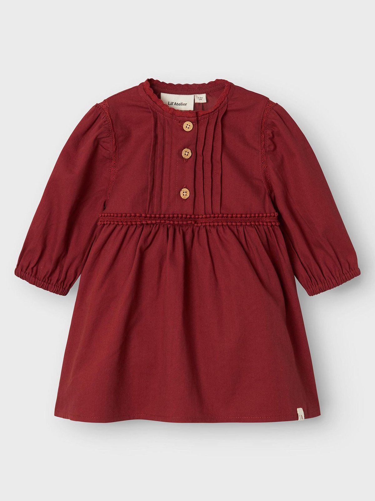 Lil- Atelier Rhodette Long Sleeve Loose Body Dress Spiced Apple