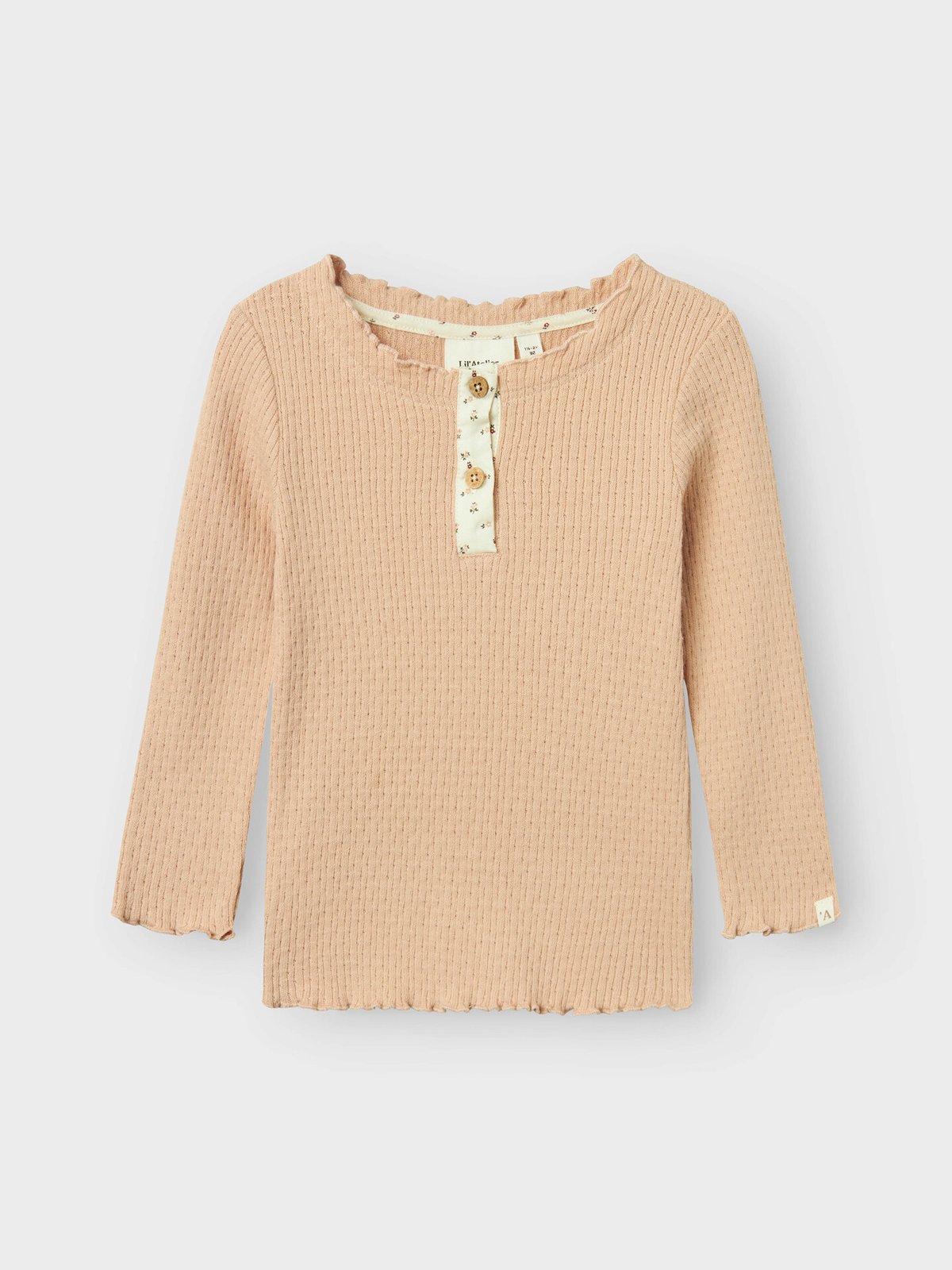 Lil' Atelier Rea Long Sleeve Slim Top Rugby Tan