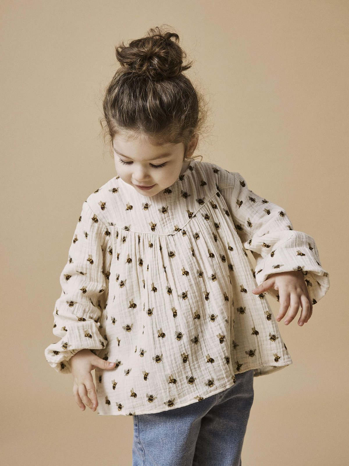 Lil- Atelier Himli Long Sleeve Loose Top Turtledove