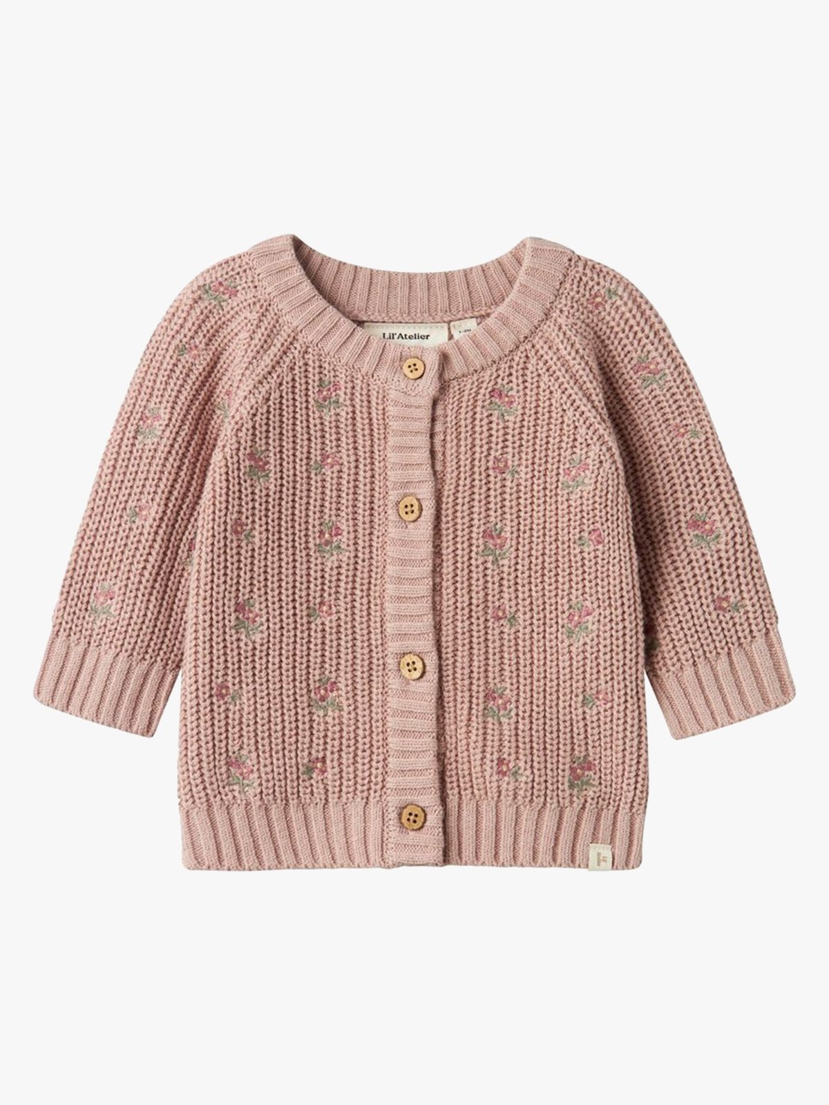 Lil- Atelier Emlen Long Sleeve Knit Cardigan Shadow Gray