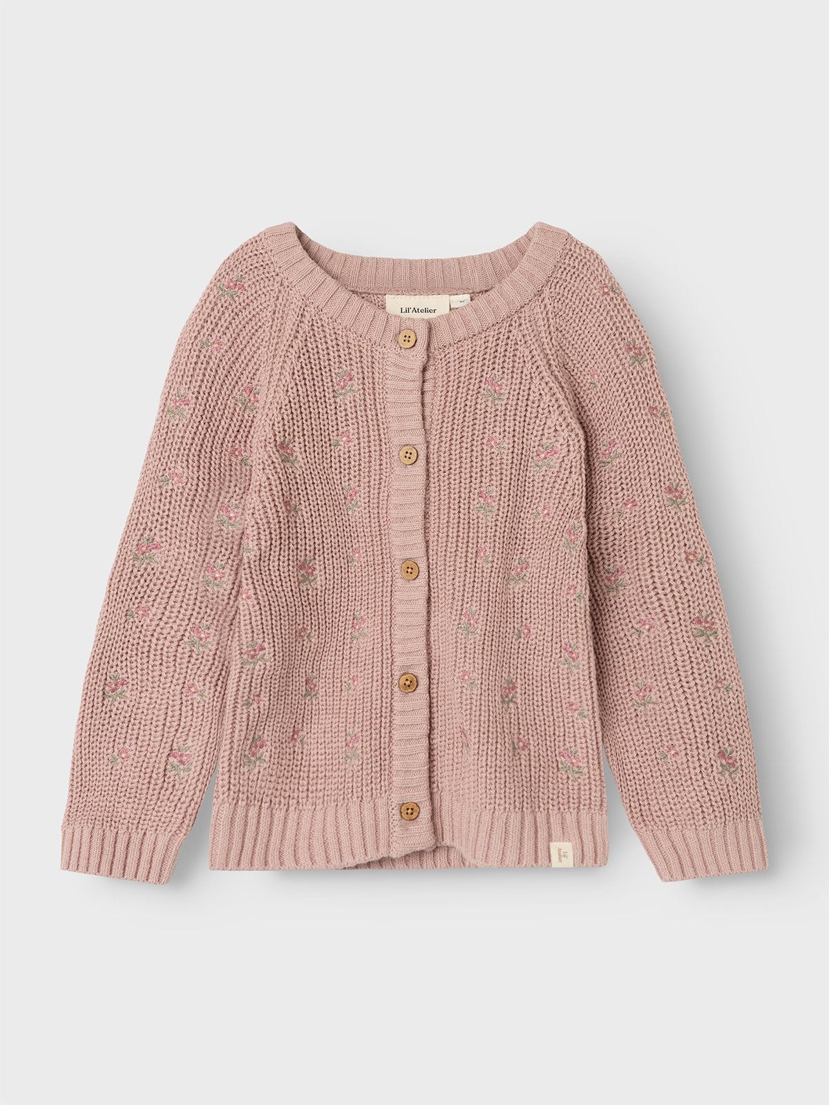 Lil- Atelier Emlen Long Sleeve Knit Cardigan Shadow Gray