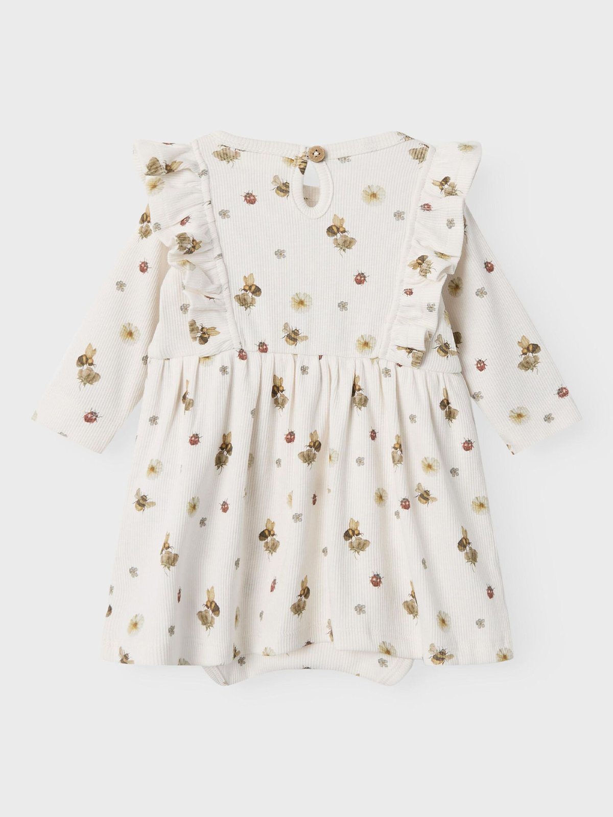 Lil' Atelier Lavo Ena Long Sleeve Body Dress Coconut Milk