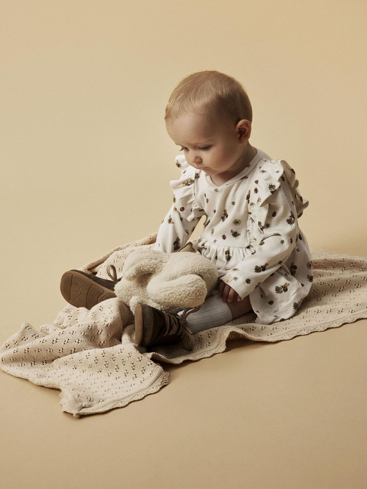 Lil' Atelier Lavo Ena Long Sleeve Body Dress Coconut Milk