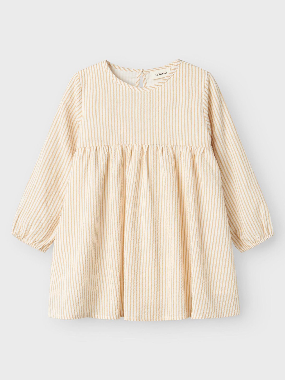 Lil- Atelier Lino Long Sleeve Loose Dress Coconut Milk