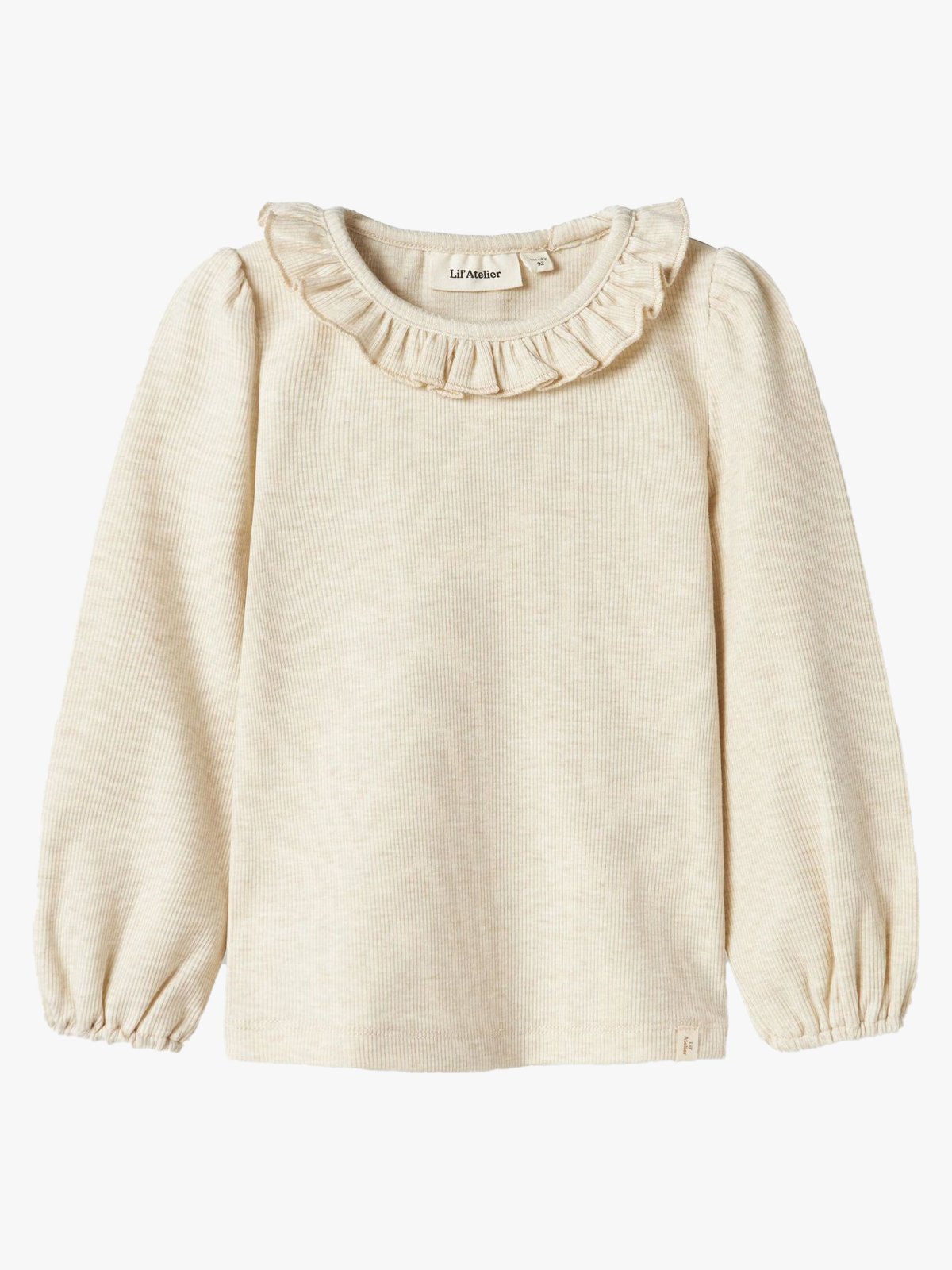 Lil' Atelier Darla Long Sleeve Slim Top Turtledove Melange