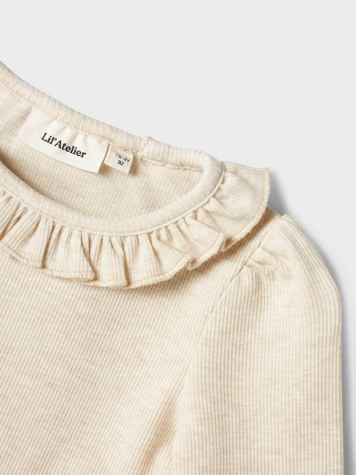 Lil' Atelier Darla Long Sleeve Slim Top Turtledove Melange
