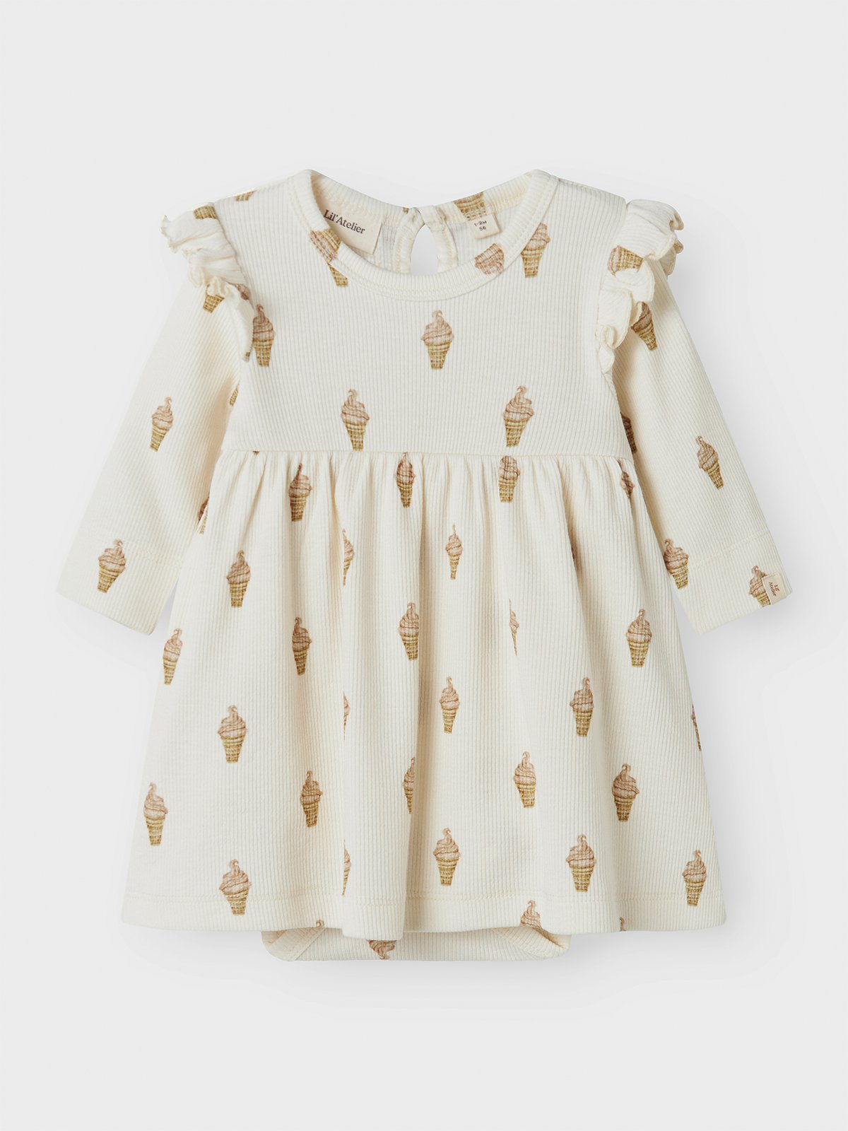 Lil- Atelier Gavo Enk Long Sleeve Body Dress Turtledove Lemon