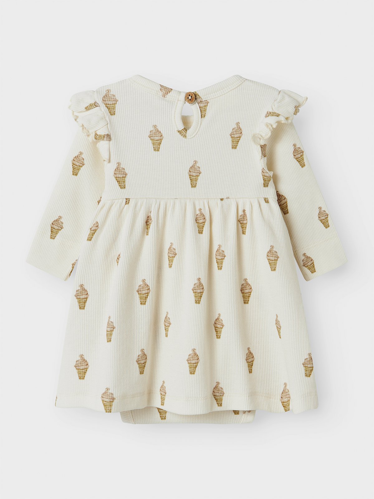 Lil- Atelier Gavo Enk Long Sleeve Body Dress Turtledove Lemon