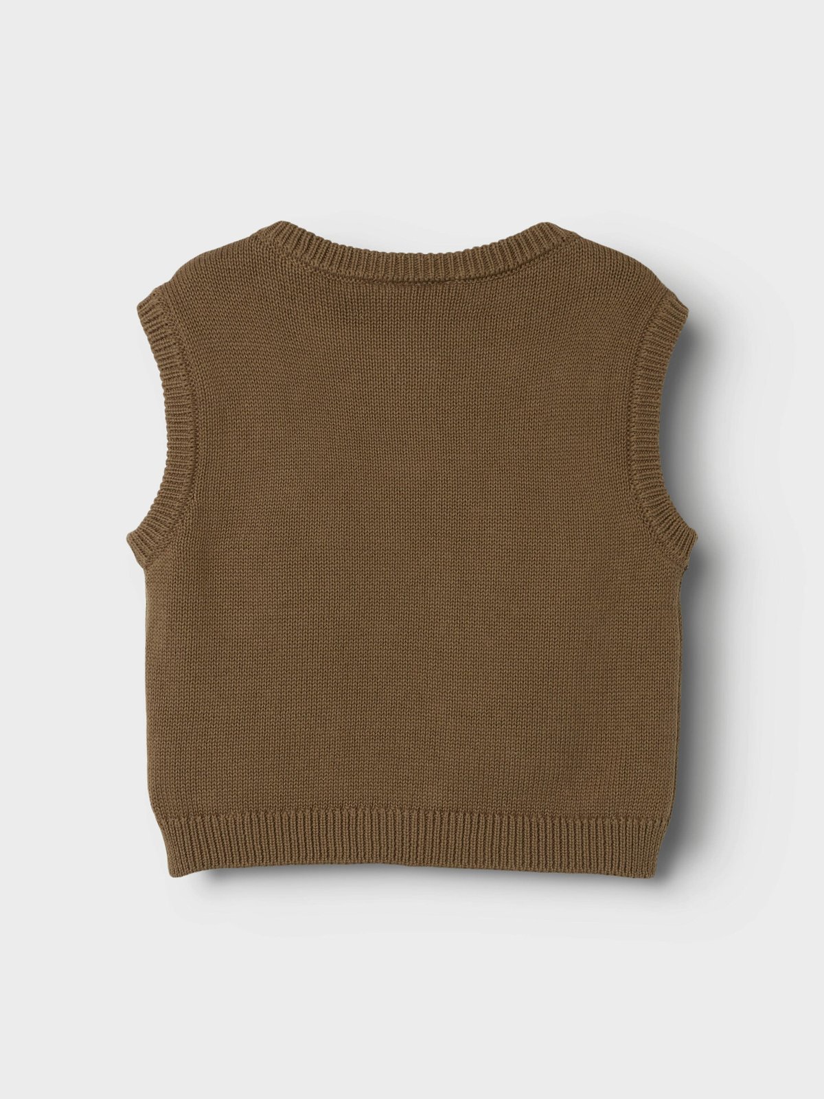 Lil' Atelier Ramlo Loose Short Knit Vest Shitake
