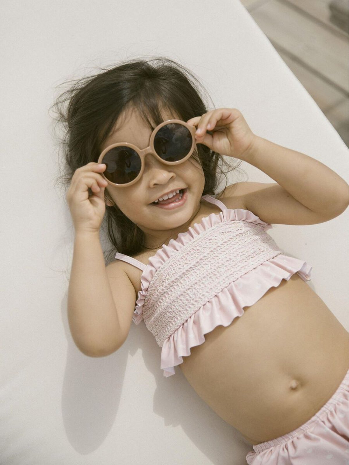 Lil' Atelier Fiona Mar Swim Set Peach Whip