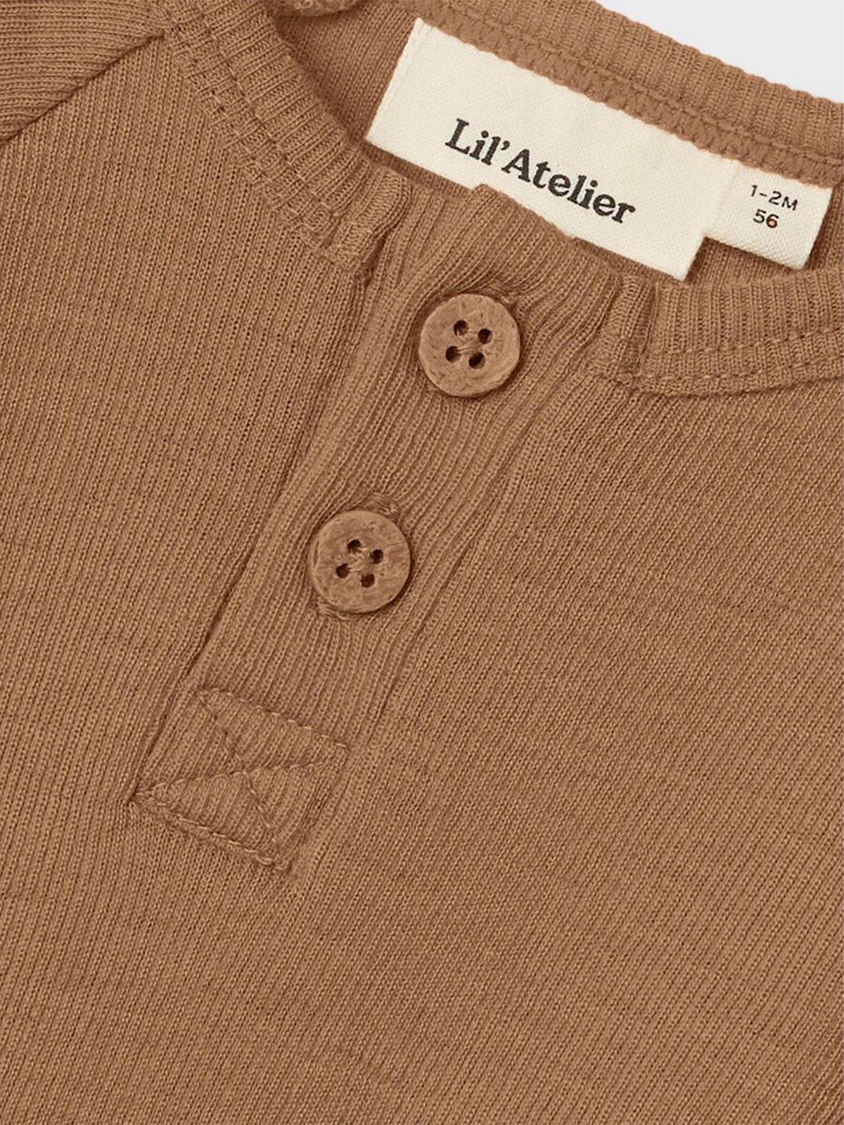 Lil- Atelier Noel Neb Long Sleeve Slim Wool Body Tigers Eye