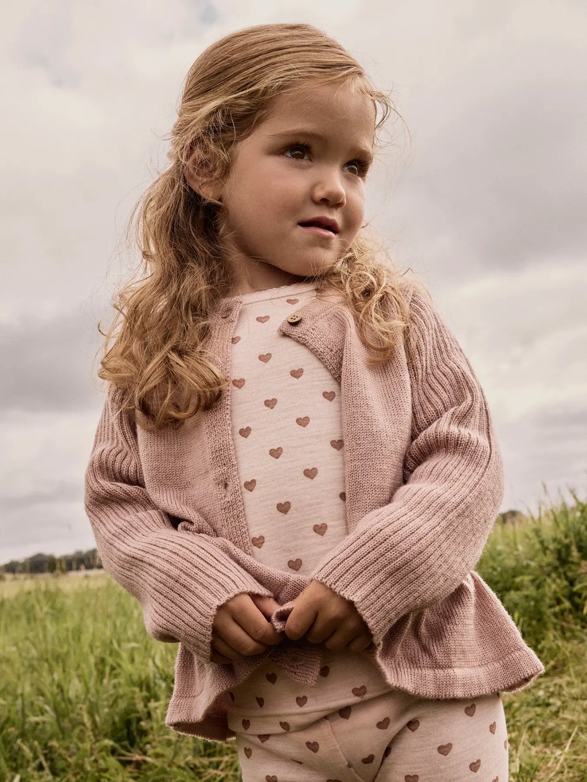 Lil- Atelier Noel Nia Wool Long Sleeve Slim Top Morganite Heart