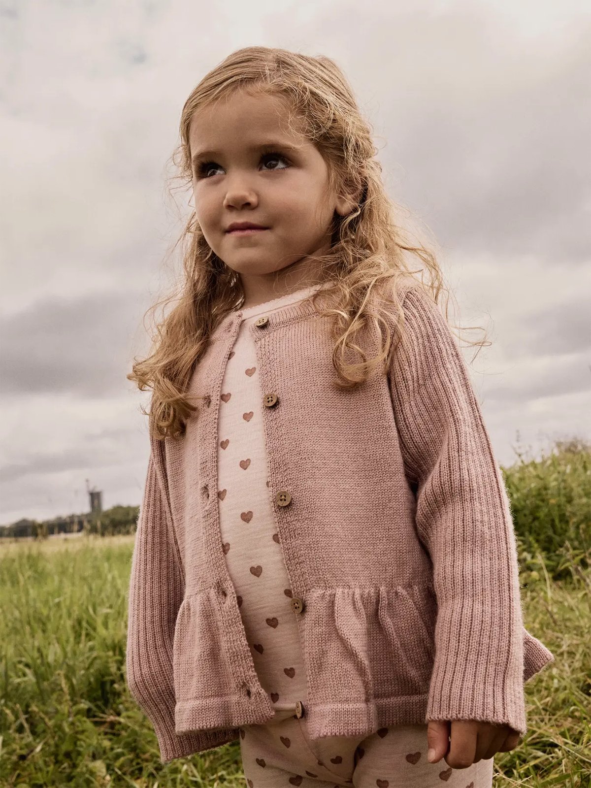 Lil- Atelier Noel Nia Wool Long Sleeve Slim Top Morganite Heart